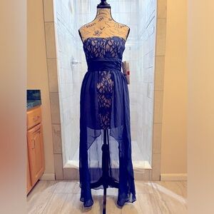 NEW Blue Lace Long Dress: Size 3